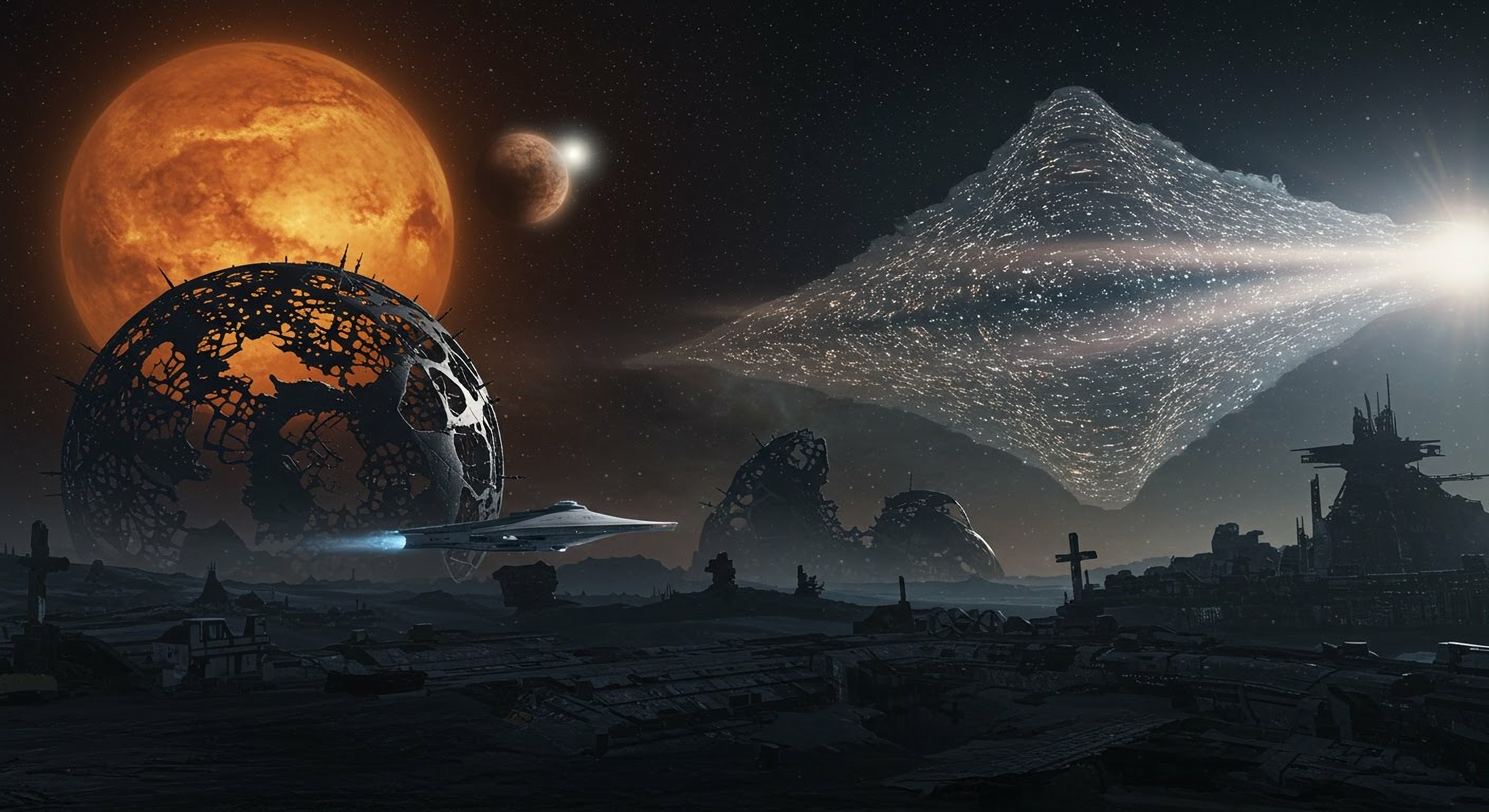 A mysterious sphere in space